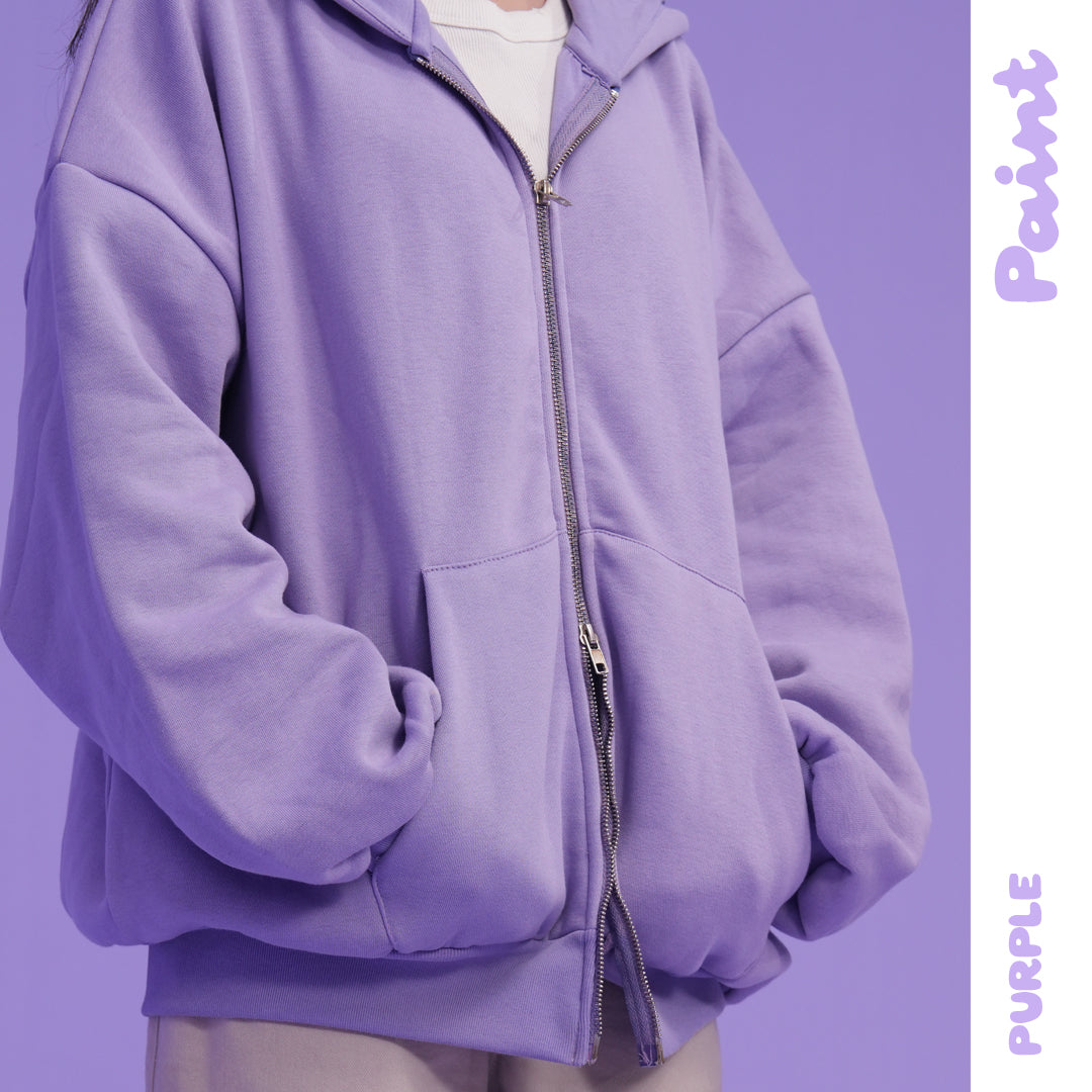 Relaxed Fit Zip-Up Hoodie
